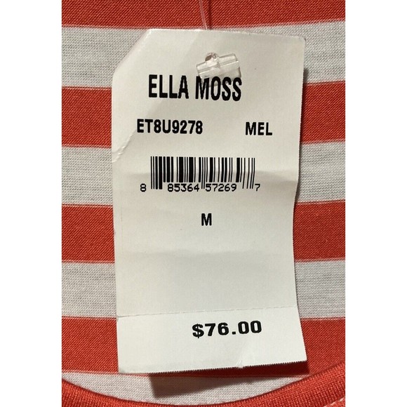 Ella Moss Orange & White Striped Swing Tank Top with Pockets Size Medium - Picture 5 of 10